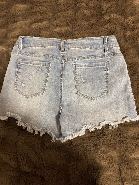 Blue Spice Light Wash Ripped Denim Shorts - Picture 2 of 3